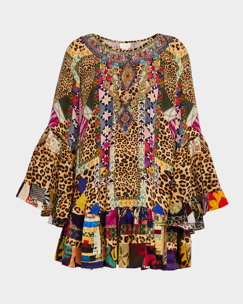 Embroidered Ever After A-Line Frill Mini Dress